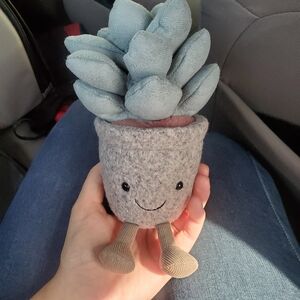 Gray Plush Succulent Planter by Jellycat